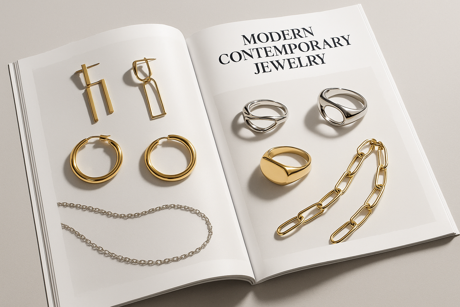 magazine showing modern jewellery